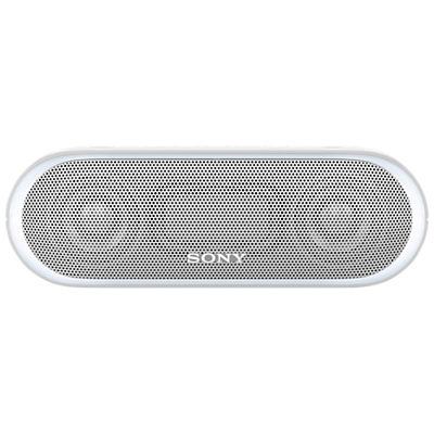 Sony SRS-XB20 Extra Bass Water-Resistant Bluetooth NFC Portable Speaker with LED Ring Lighting White